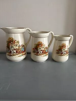 Set Of 3 Vintage Falcon Ware Jugs - Horse Design • £15