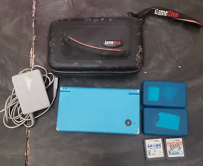Nintendo DSi Handheld Video Game Console System TWL-001 Blue W/ Games & Case Lot • $64.95