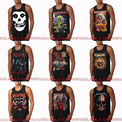 The Best Collection On Tank Tops Pantera Misfits Metallica Thrash Metal Punk • $17.09