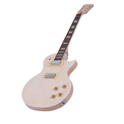 Unfinished  Style Electric Guitar DIY Kit 22 Frets 6-String Mahogany Body S5W5 • £109.49