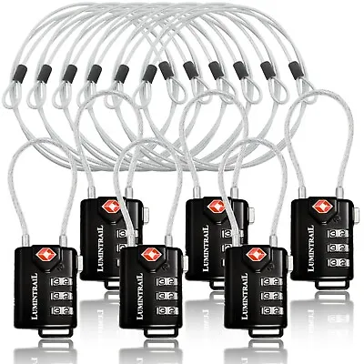 Lumintrail TSA Approved Travel Combination Lock With 4 Ft Steel Cable • $9.99