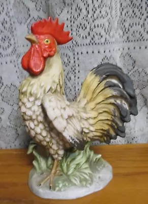Vintage Rooster Matte Ceramic Figurine #1446 Farmhouse Decor 6.5  Tall • $16