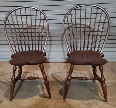 Pair Of D.R. Dimes Bow Back Windsor Chairs Bench Made  • $1299