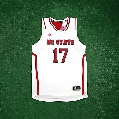 $29.99 • Buy NC State Wolfpack Adidas #17 Official Men's Home White Basketball Jersey