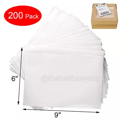 200 Pack Clear Adhesive Packing List Shipping Label Envelopes Pouches 6  X 9  US • $19.99