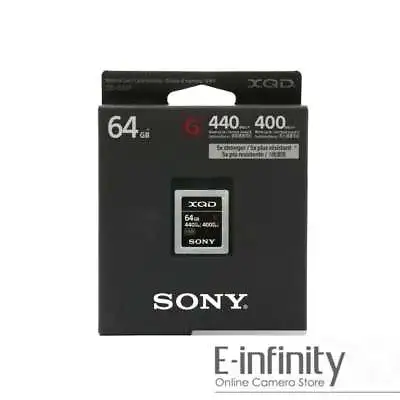 NEW Sony 64GB XQD G Series Memory Card (QD-G64F) • $270.60