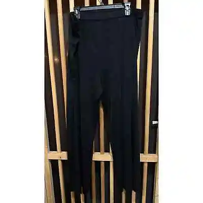 Exclusively Misook Pull On Pants Womens 3X Black Elastic Waist Wide Leg FLAW • $22.88