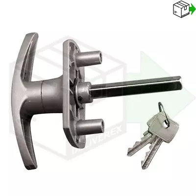£14.99 • Buy NEW 'Henderson Merlin Garage Door Spares T Bar Lock Handle' - Silver Finish S/S 