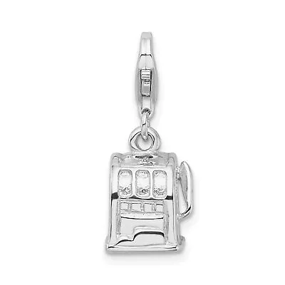 Sterling Silver Slot Machine Lobster Clasp Charm Jewerly 23mm X 8mm • $27.40