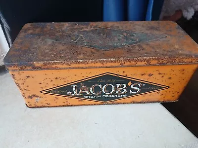 Classic Vintage Jacob's Cream Crackers Cheese Biscuits Orange Tin   • £15