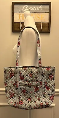 Vera Bradley Water Bouquet Retired Tote Quilted Shoulder Bag Pink Aqua Blue • $47