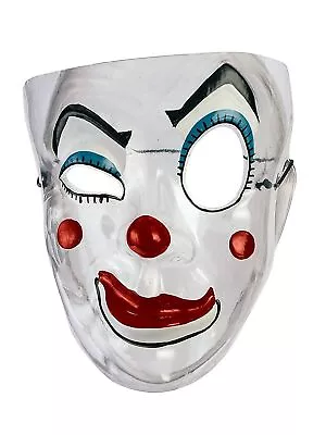 Male Clown Plastic Mask Circus Carnival Fancy Dress Halloween Costume Accessory • $10.77