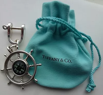 Awesome Tiffany & Co. Vintage Sterling Silver Ships Wheel Compass Key Ring 37Gr • $225