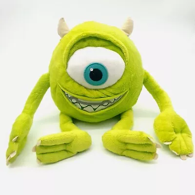 Disney Pixar Mike Wazowski Monsters Inc University Soft Cuddly Plush Toy Video • £5.24