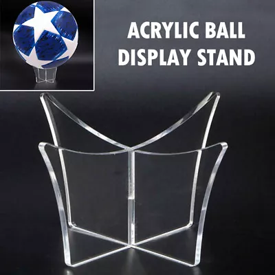 $6.99 • Buy Clear Acrylic Ball Display Stand Basketball Football Rugby Soccer Holders 
