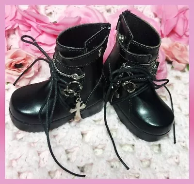 BJD 1/3 Gothic Punk Doll Shoes Black Boots Volks Super Dollfie SD13B SDGrB Boy • $29.56