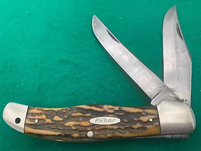 💯KABAR Vintage SUPER RARE Big 5-1/4  STAG Folding HUNTER Beautiful RARE KNIFE • $325