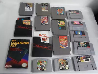 Lot Of Nintendo N64 NES SNES Game Cartridges Super Mario Kart Plus Cleaner • $132.50