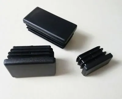 £1.96 • Buy Rectangular End Caps Plastic Inserts Blanking Ribbed Rectangle Plugs / Black