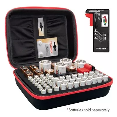 Tenergy Battery Organizer Storage Case With Tester Holds 60 Batteries • $21.99