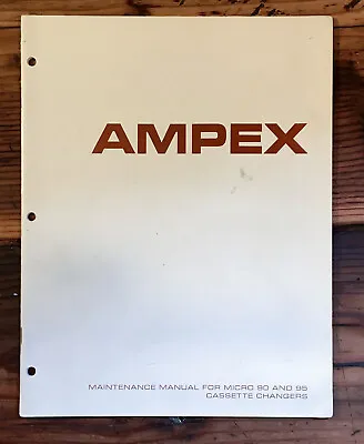 Ampex Micro 90 95 Cassette Service Manual *Original* • $19.97