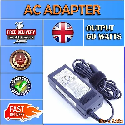 £320.25 • Buy Delta 19V 3.16A 60W AC Adapter Charger For Samsung N102 NP-N102SP N145 NP-N145