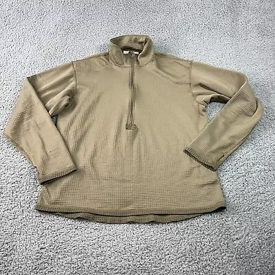 US Army Sweatshirt Mens Medium 1/4 Zip Pullover Beige Fleece Military • $24.99