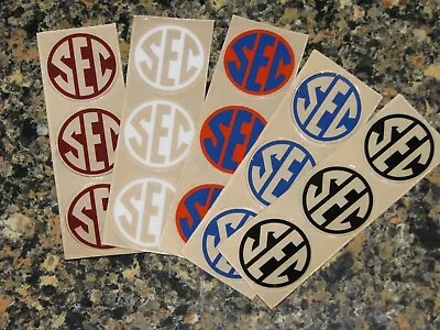 SOUTHEASTEN CONFERENCE SEC Football Helmet Decals Qty (3) 1/2  MINI Size Decal • $5.99