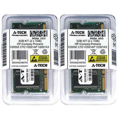 $49.99 • Buy 2GB KIT 2 X 1GB HP Compaq Presario V2000Z CTO V2001AP V2001XX Ram Memory