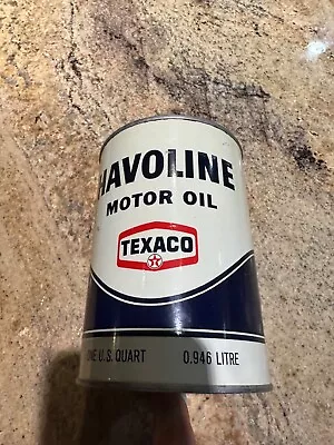 Texaco Havoline Motor Oil Can 1 Quart SAE 30HD Oil Can Vintage • $7.50