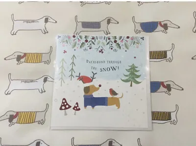 Sausage Dog / Dachshund Christmas Card Gift New Dachshund Through The Snow 🎄 • $4.98