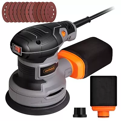 Random Orbit Sander 300W With 12 Sanding Pads Variable Speed Up To 14000RPM • £29.99