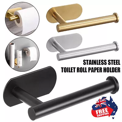 Stainless Steel Toilet Roll Paper Holder Strong Self Adhesive Stick Wall Mount • $10.69