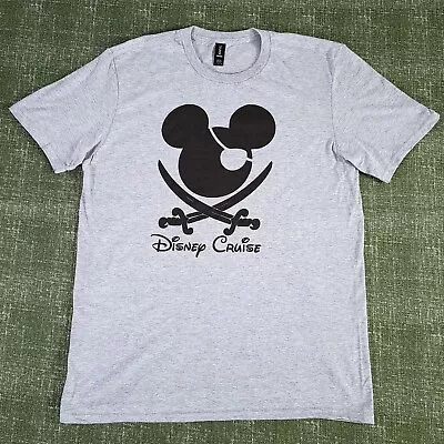 Disney Cruise Line Mickey Mouse Jolly Roger Pirate T Shirt Adult L  Gray • $7.49