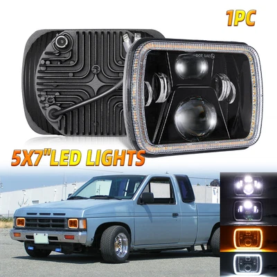 $41.84 • Buy For 1995-1996 1997 Pickup Hardbody LED Headlights Hi/Lo Sealed Halo Beam 7x6 5x7