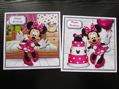 £1.50 • Buy 2 X MINNIE'S  BIRTHDAY  -- Card Toppers & Sentiments (NEW SIZE) 6x6