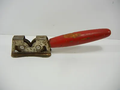 Vintage Kitchen Tool Red Wood Handle Knife Sharpener Made In USA HH02 • $6.49