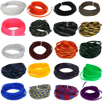 24 Colors Braided Cable Sleeving PET Expandable Wire Sheath Electrics Wire Harne • £4.14