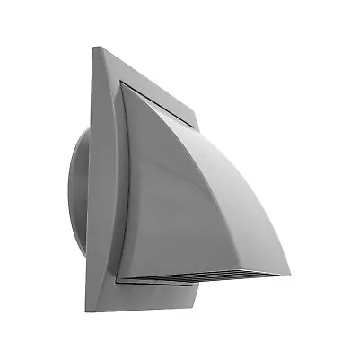 4 Inch Exhaust Hood Vent With Rain Cover And Flap Grey Indoor And Outdoor Ai • $25.44