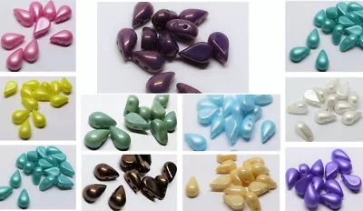 £1.79 • Buy 8(mm) TWO DUO HOLE CZECH GLASS TEAR DROP TEARDROP SPACER BEADS - 20PCS
