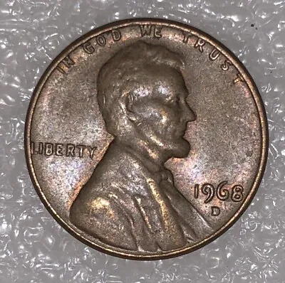 1968 D Lincoln Penny With Error On Top Rim And  L  In Liberty On Edge Wide AM • $2300