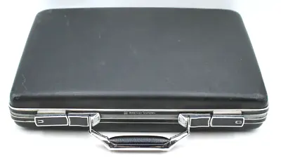 Vintage Black Hard Shell American Tourister Briefcase Lock No Key Retro Travel + • $49.49