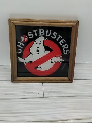 Vintage GHOSTBUSTERS Movie Fair Glass 6.5 X6.5  Mirror Carnival Prize 80s Frame • $24