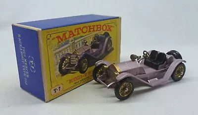 Matchbox Models Of Yesteryear Y-7b Mercer Raceabout Lilac With D3 Type Box • £2.99