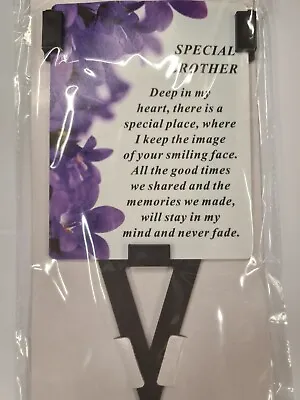 Grave Marker Stake Laminate Brother Card Plastic Holder 26x12cm • £5.99