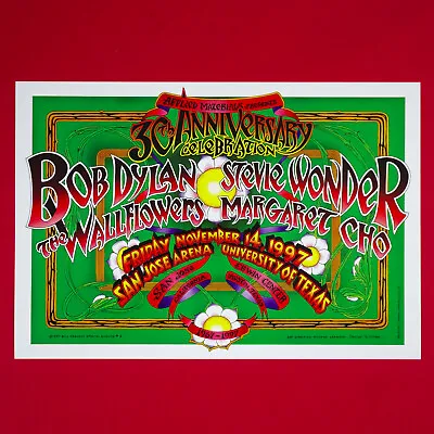 $45 • Buy BOB DYLAN - STEVIE WONDER 1997 Bill Graham Concert Poster. Art By RANDY TUTEN 