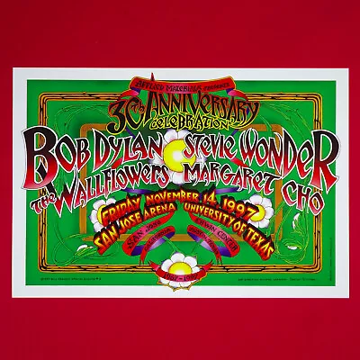 $45 • Buy BOB DYLAN - STEVIE WONDER 1997 Bill Graham Concert Poster. Art By RANDY TUTEN 