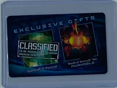 BLIZZCON Gift Card STARCRAFT 2 PORTRAIT And DECAL With MURKABLO WOW PET • $250