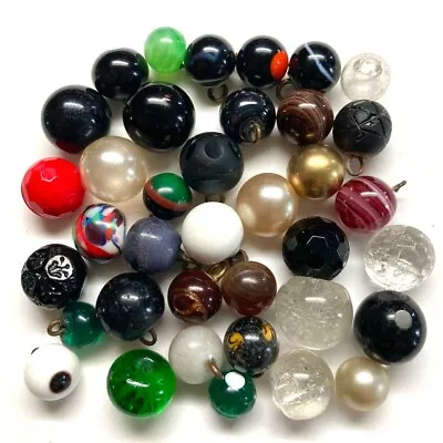 Great Collection Of Mostly 19th Century Glass Ball Buttons • $8.50