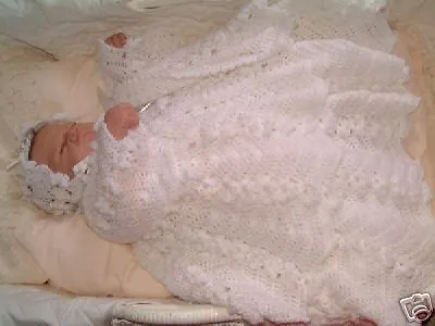 Crochet Pattern**daisy Chain**baby Christening Gown Set • £5.50